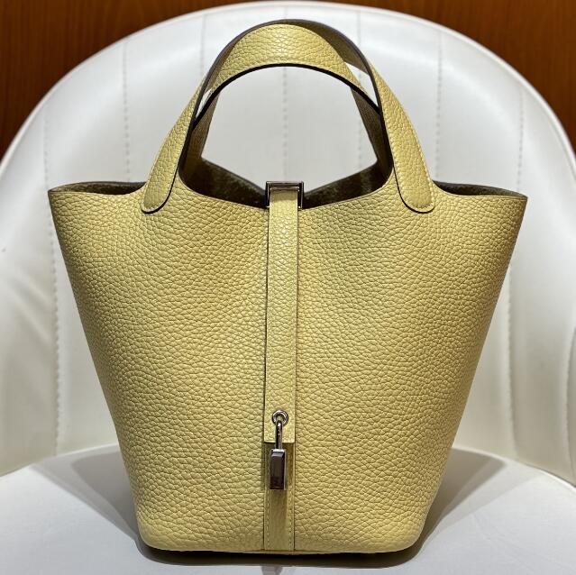 【エルメス HERMES】ピコタンロック18 PM シルバー金具 ハンドバッグ  セサミ(100%手縫い)